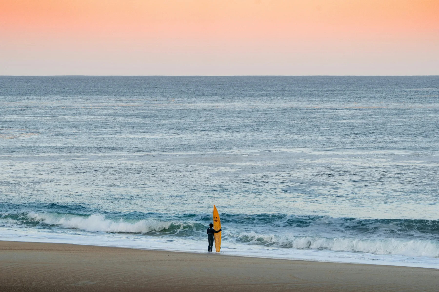 Plage des Landes au coucher du soleil